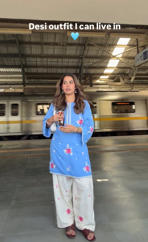 Sky Bloom Premium Modal Cotton Embroidered Kurta Set for Women